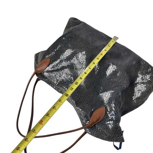 Sorial New York blue brown  embossed leather purse - Picture 8 of 11